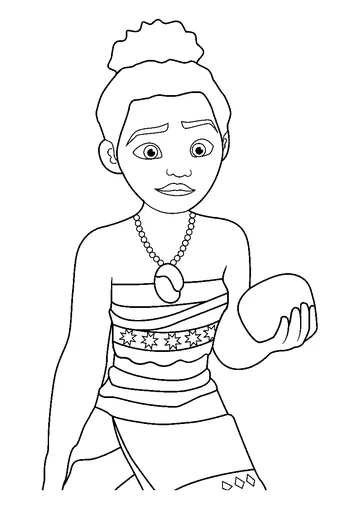 Princess Moana 5 coloring page