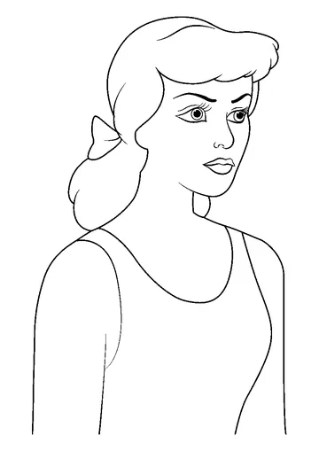 Cinderella Surprised coloring page