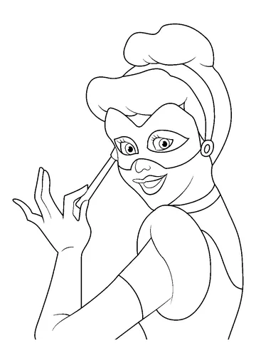 Cinderella Wearing Mask coloring page