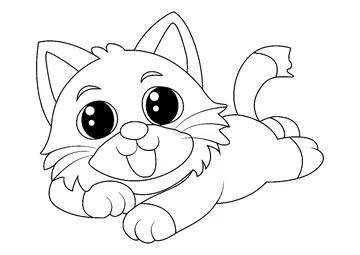 Cat on Floor coloring page
