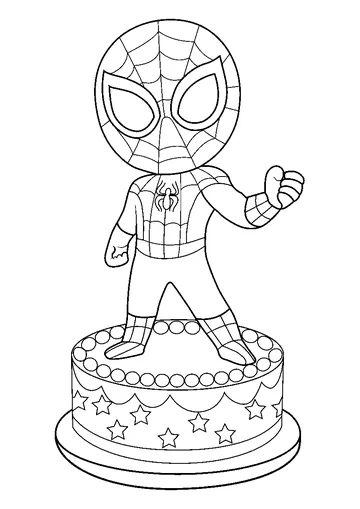 Spiderman Birthday Cake coloring page
