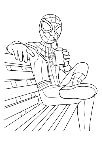 Spiderman Drinking coloring page