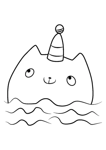 Kitty Narwhal coloring page