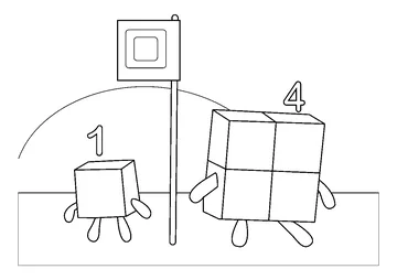 Square on the Moon coloring page