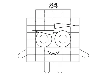 Thirty-Four look coloring page