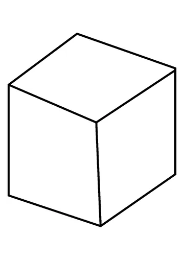 Simple Cube Shape Block coloring page