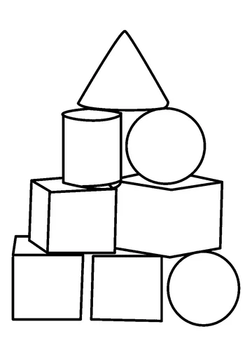 Geometric Shape Building Stack coloring page
