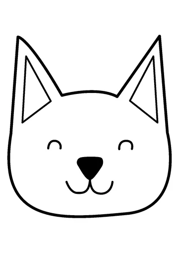Cute Happy Pet Face coloring page