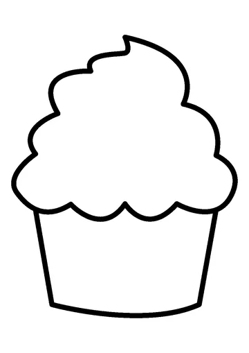 Simple Cupcake Sweet Treat coloring page