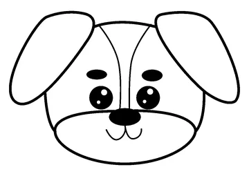 Cute Puppy Face for Toddlers coloring page