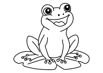 Happy Frog on Lily Pad coloring page