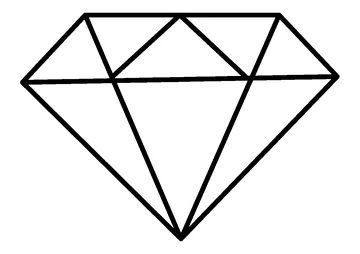 Simple Diamond Gem Shape coloring page