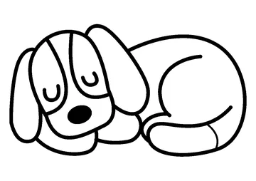 Cute Little Dog Sleeping coloring page