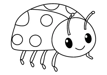 Cute Spotted Ladybug Cartoon Bug coloring page