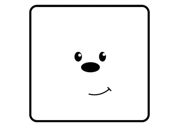 Simple square face smile coloring page