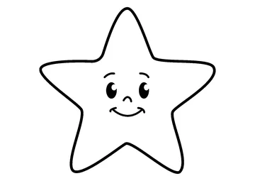 Happy Star Character Symbol coloring page