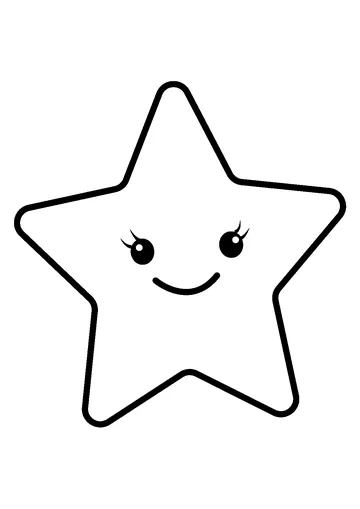 Happy Little Star Shape coloring page