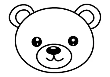 Cute Teddy Bear Face coloring page