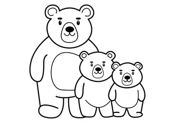 Cartoon Three Bears Family coloring page