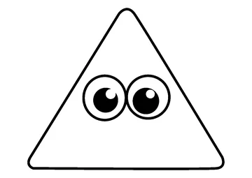 Cute Triangle Shape Eyes coloring page