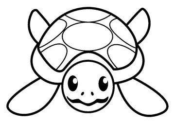 Easy Turtle Outline Activity coloring page