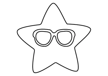 Cool star with sunglasses coloring page
