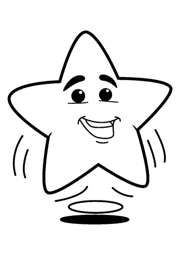 Cheerful Bouncing Star coloring page