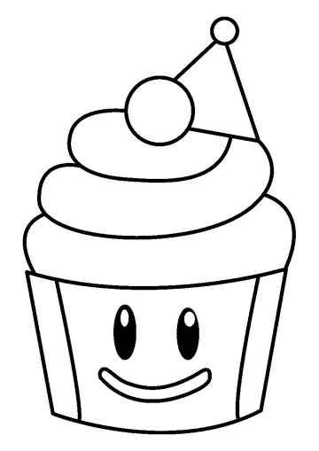 Whimsical Circus Cupcake Fun coloring page