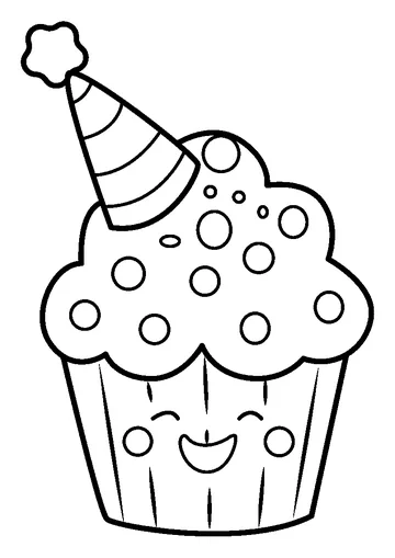 Sweet Party Treat Cupcake coloring page
