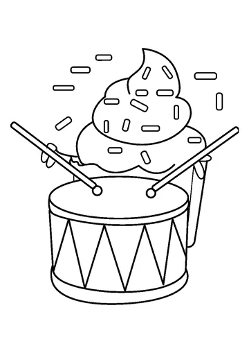 Sweet Beat Cupcake Drummer coloring page