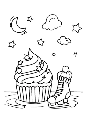 Sweet Ice Skating Night coloring page