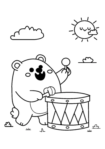 Plays Happy Drum coloring page