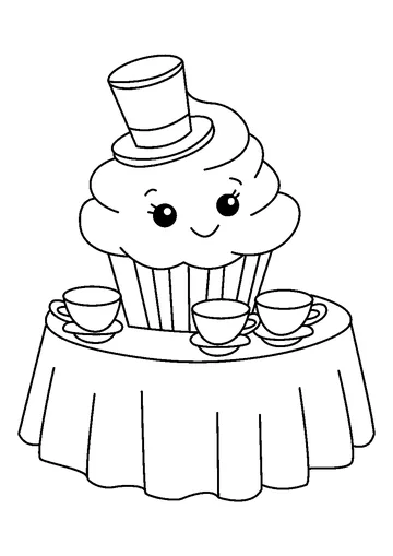 Muffin's Delightful Tea Party coloring page
