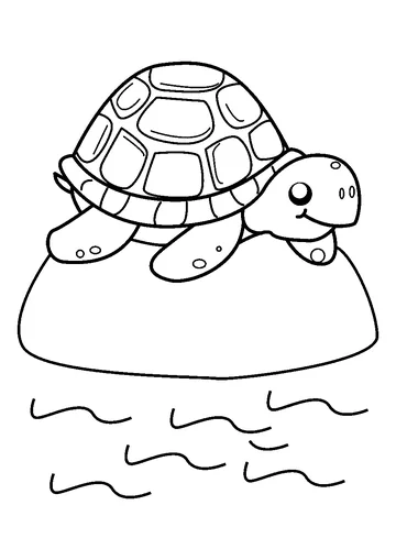 Sleepy Baby Turtle Resting coloring page