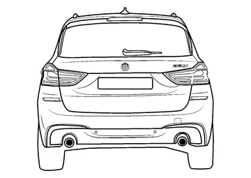 2019 BMW Gran Tourer Rear View coloring page