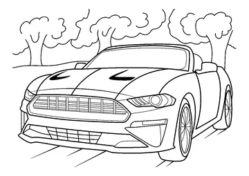 2019 Ford Mustang GT Convertible coloring page