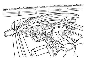 Mustang GT Interior View coloring page