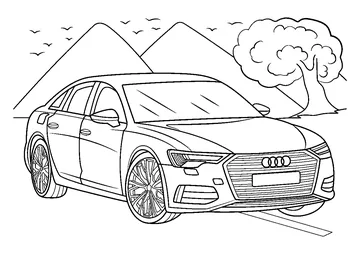 Audi A6 2019 Sedan coloring page