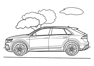 Audi Q8 Side Profile coloring page
