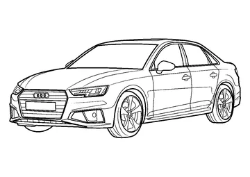 Audi A4 2019 Sedan Car coloring page