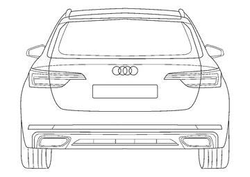 Audi A4 Avant Rear View coloring page