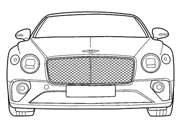 Bentley Continental GT Front View coloring page