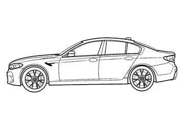 BMW M5 Competition Side View coloring page