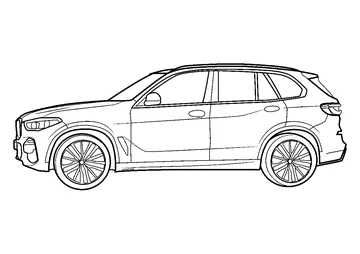 2019 BMW X5 Side View coloring page