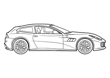 Ferrari GTC4 Lusso Side View coloring page