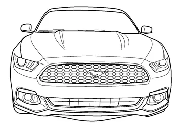Ford Mustang EcoBoost Front View coloring page