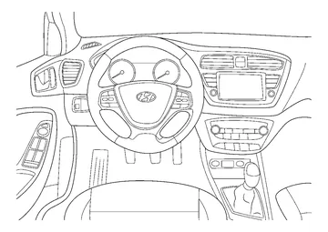 Hyundai i20 Active Dashboard coloring page