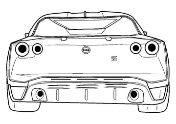 Nissan GT-R50 Concept Rear View coloring page