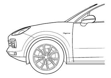 Porsche Cayenne E-Hybrid Rims coloring page