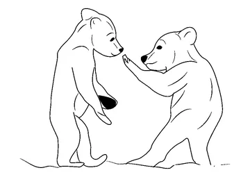 Baby Bear Playing Together coloring page